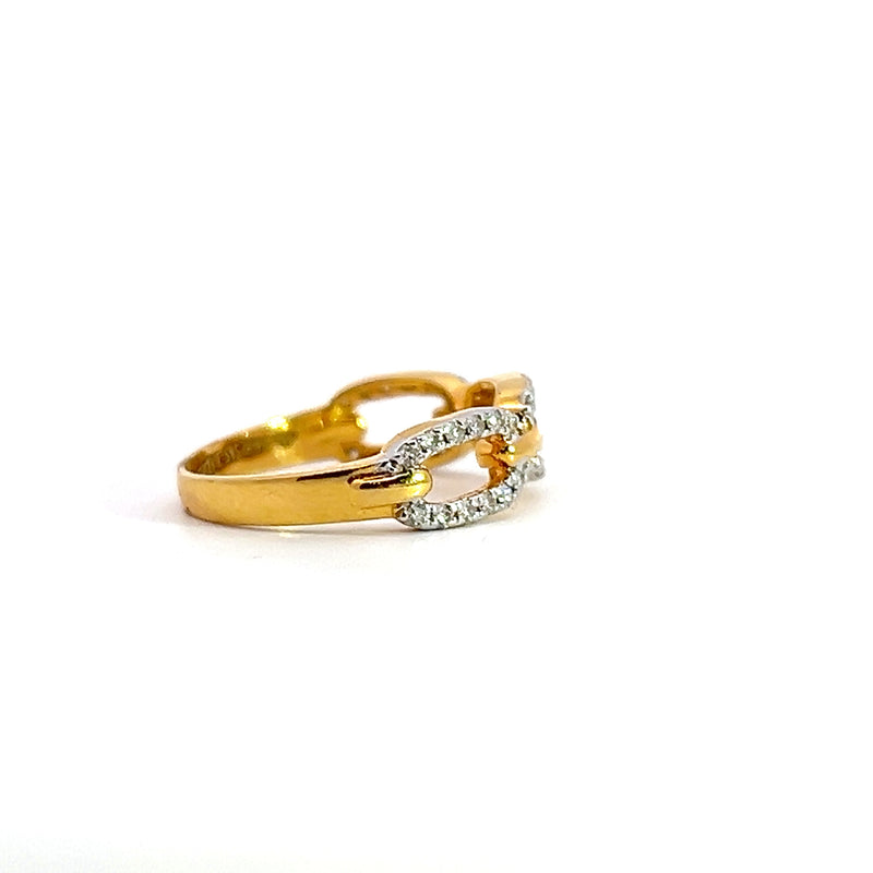 14K YG Chain Style Diamond Ring