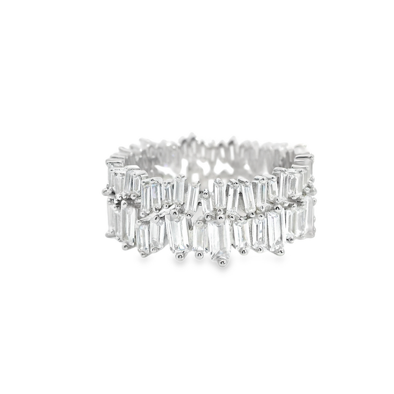 Sterling Silver CZ Eternity Band