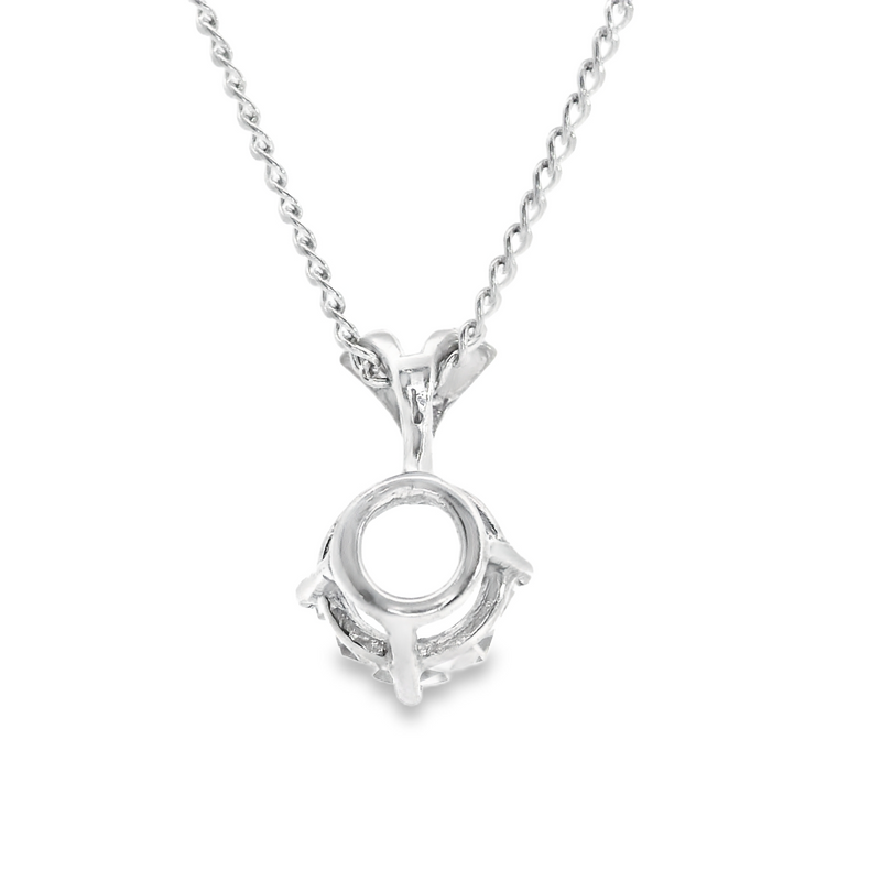 Sterling Silver CZ Pendant and 16" Link Chain