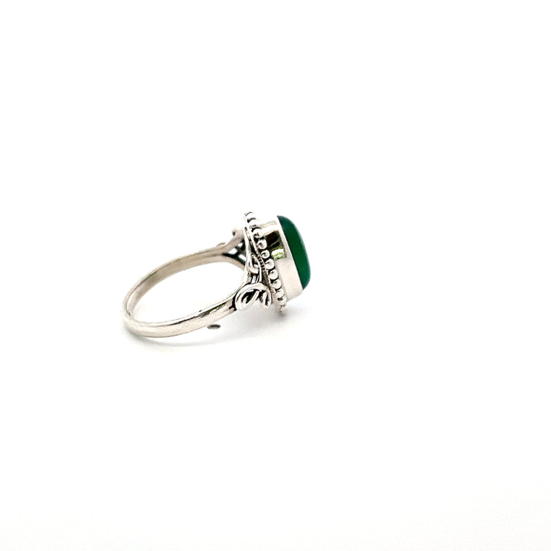 Sterling Silver Green Onyx Ring