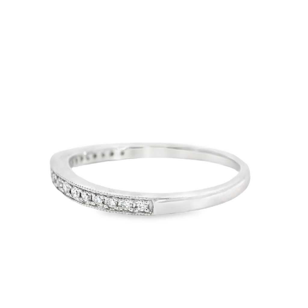 14K WG CURVED  WEDDING RING
