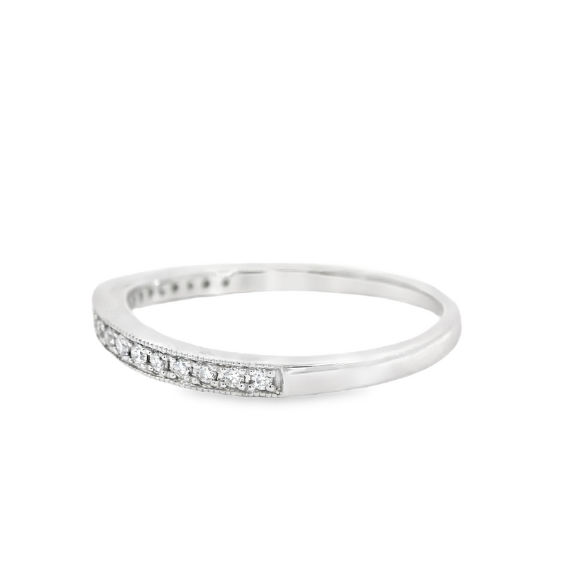 14K WG CURVED  WEDDING RING