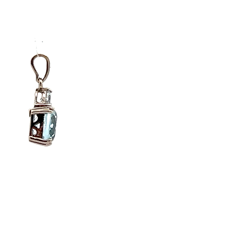 10K WG Blue Topaz Pendant