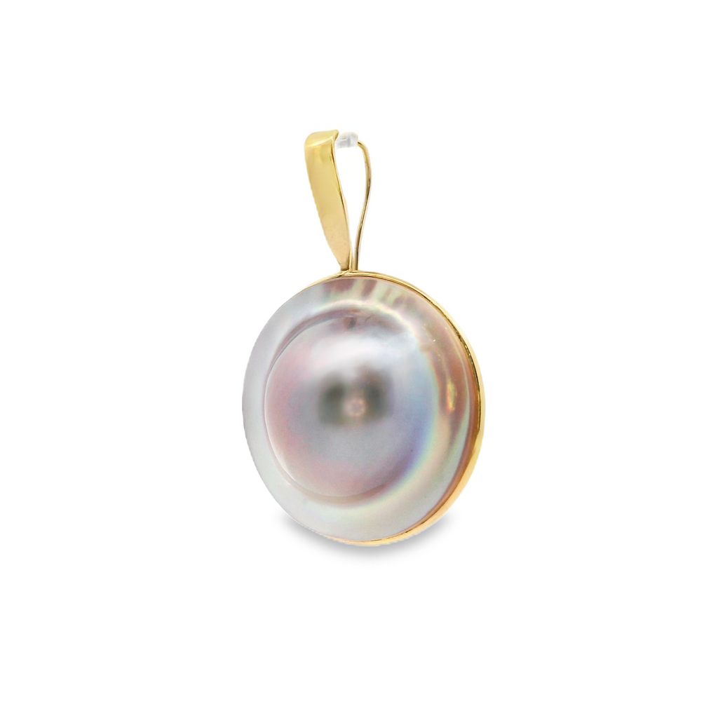 14K YG Blister Pearl Pendant