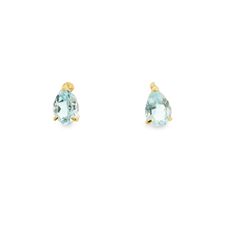 14K YG Aquamarine Earrings