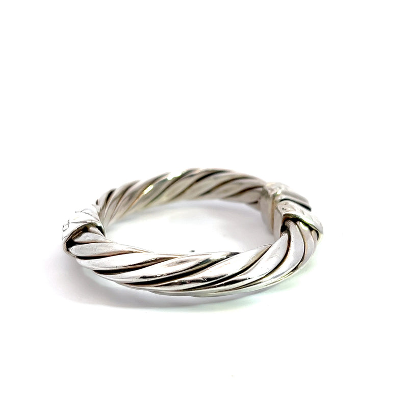 Sterling Silver & Onyx Twisted Cuff Bracelet