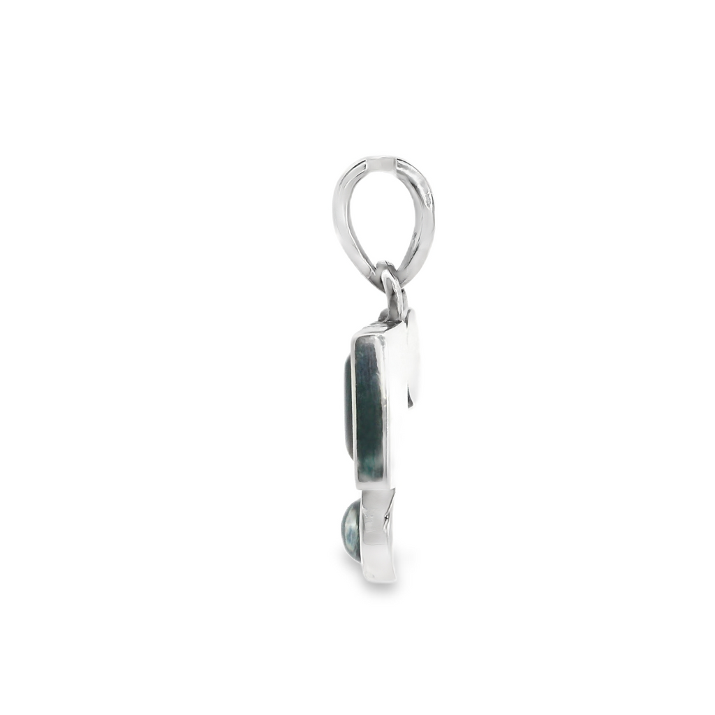 Sterling Silver Purple Stone & Diamond Pendant