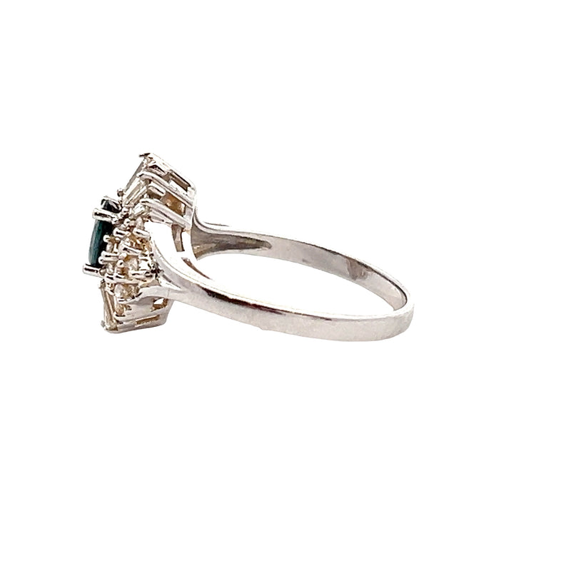 14K WG Sapphire & Diamond Ring