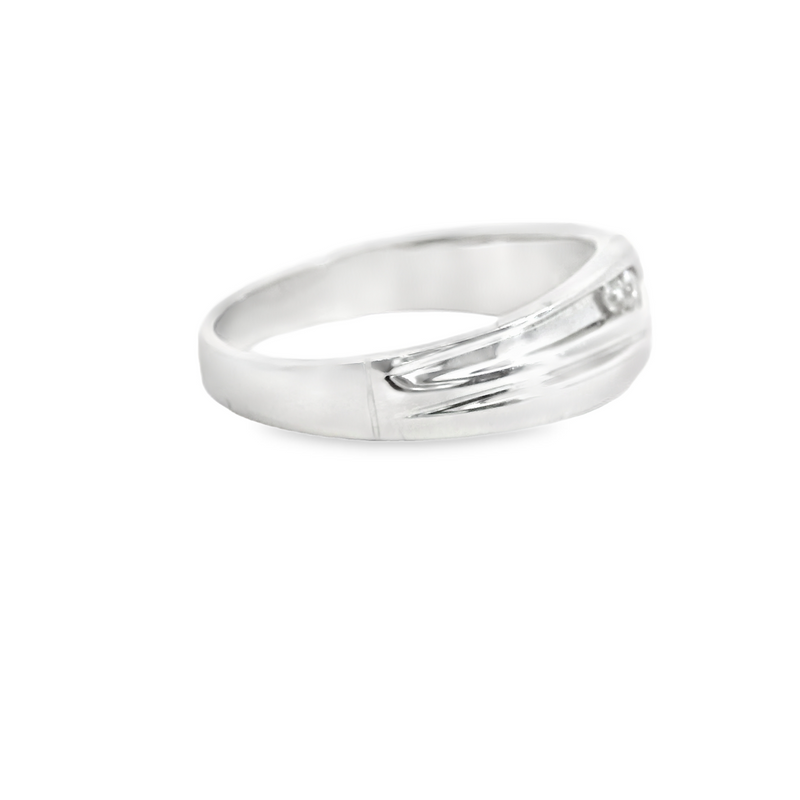 14K WG DIAMOND MENS BAND