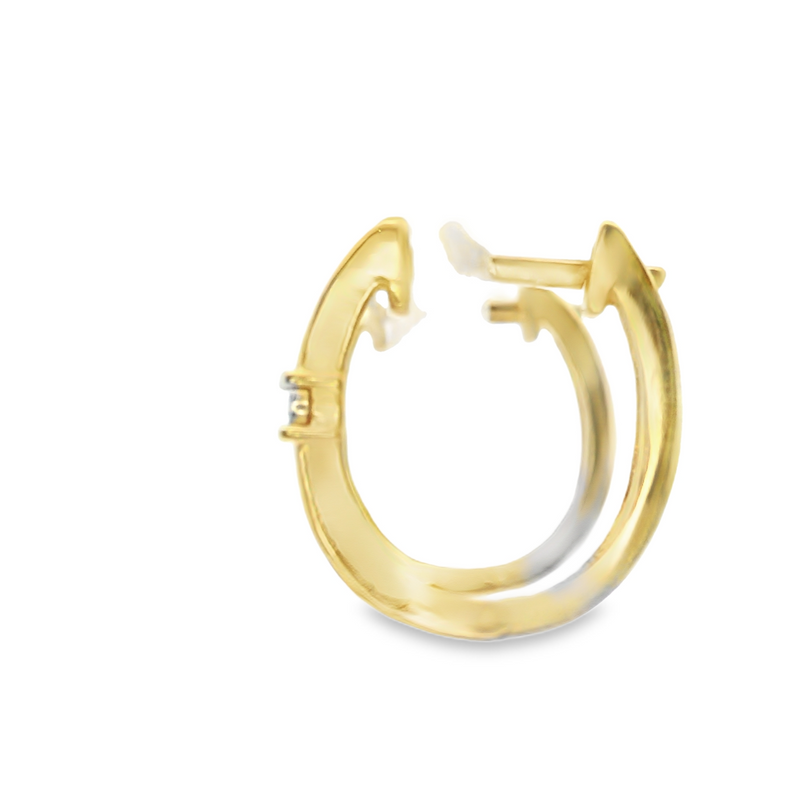 Gold Plated Silver Diamond Hoop Earrings