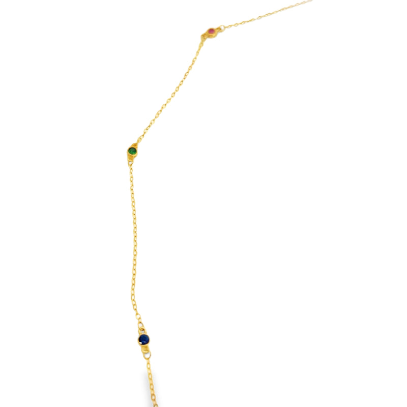 18K YG Gemstone Necklace (Quar