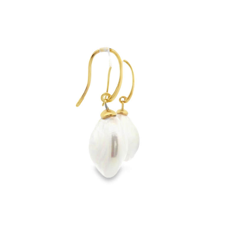 Gold Plated Mabe Pearl Earrings