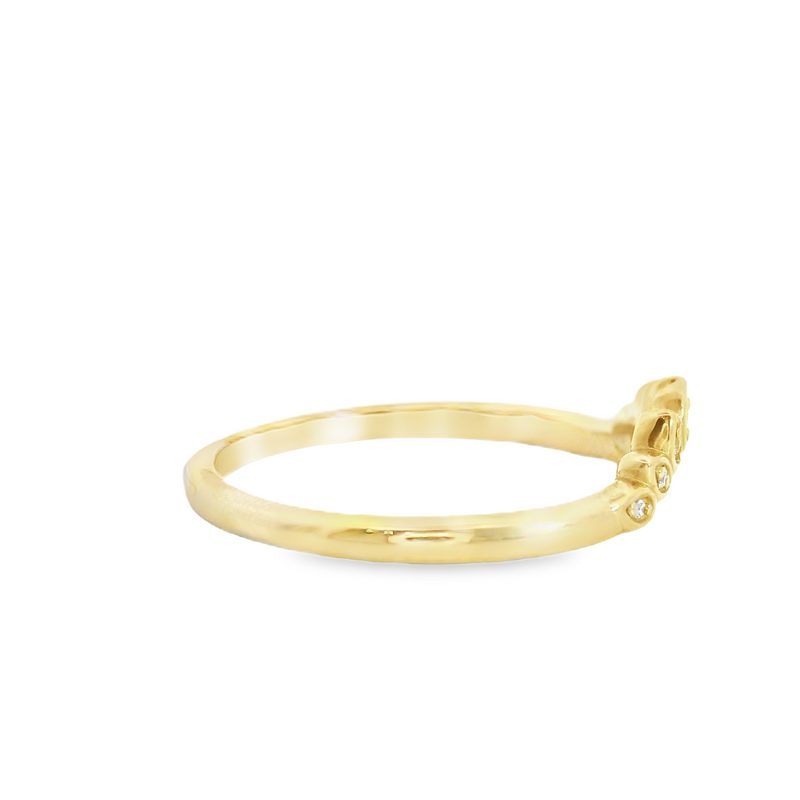 14K YG Curved Diamond Band