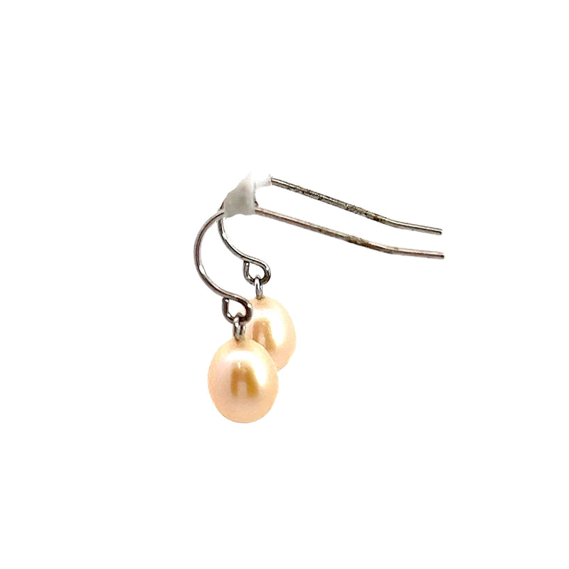 Sterling Silver Cream Pearl Drop Earrings