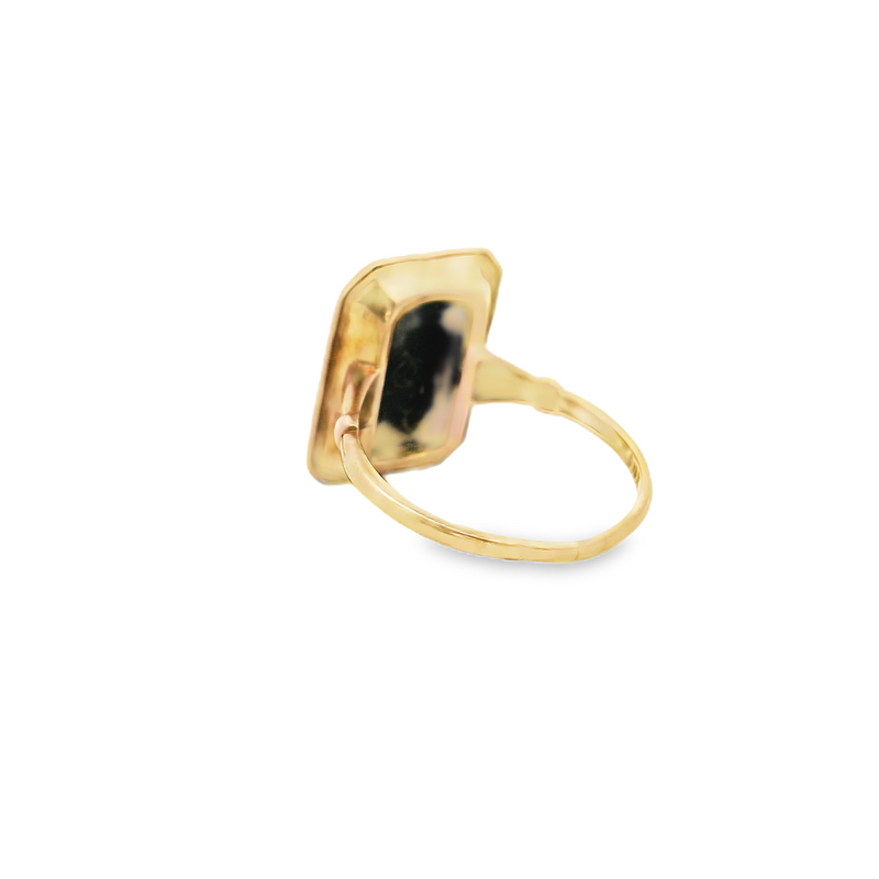 10K YG Black Onyx & Diamond Ring