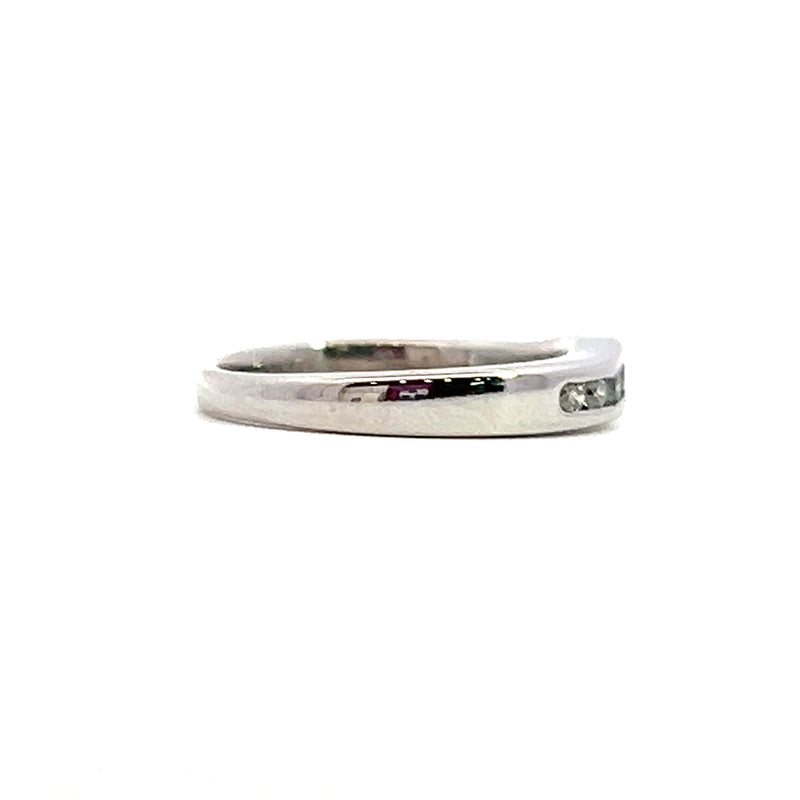 14K WG Curved Channel Set Diamond Band