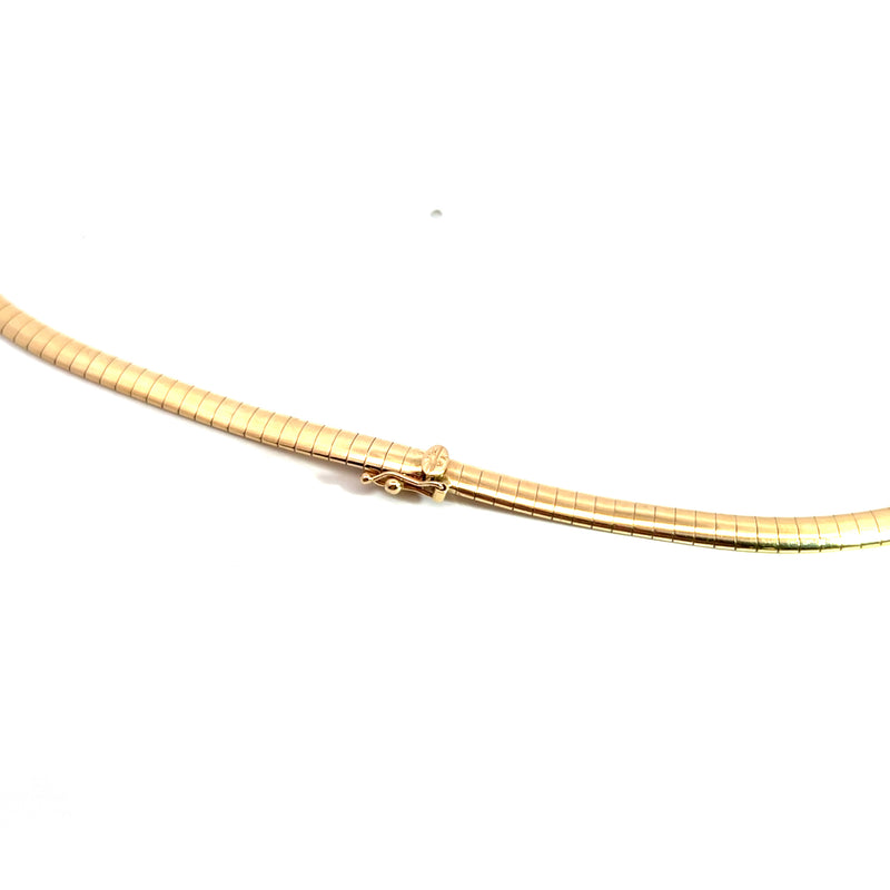 14K YG 4.0MM Omega Necklace 18"