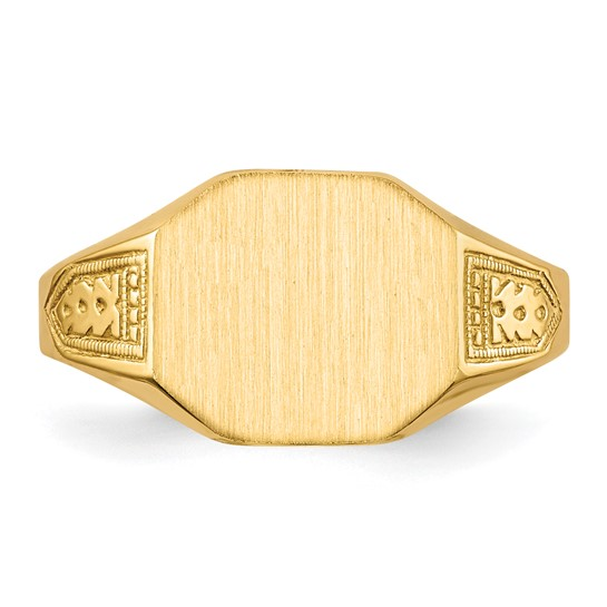 14KY open back signet ring, en