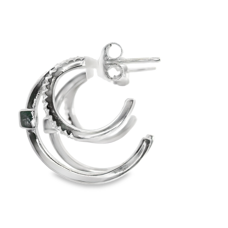 Sterling Silver CZ Hoops