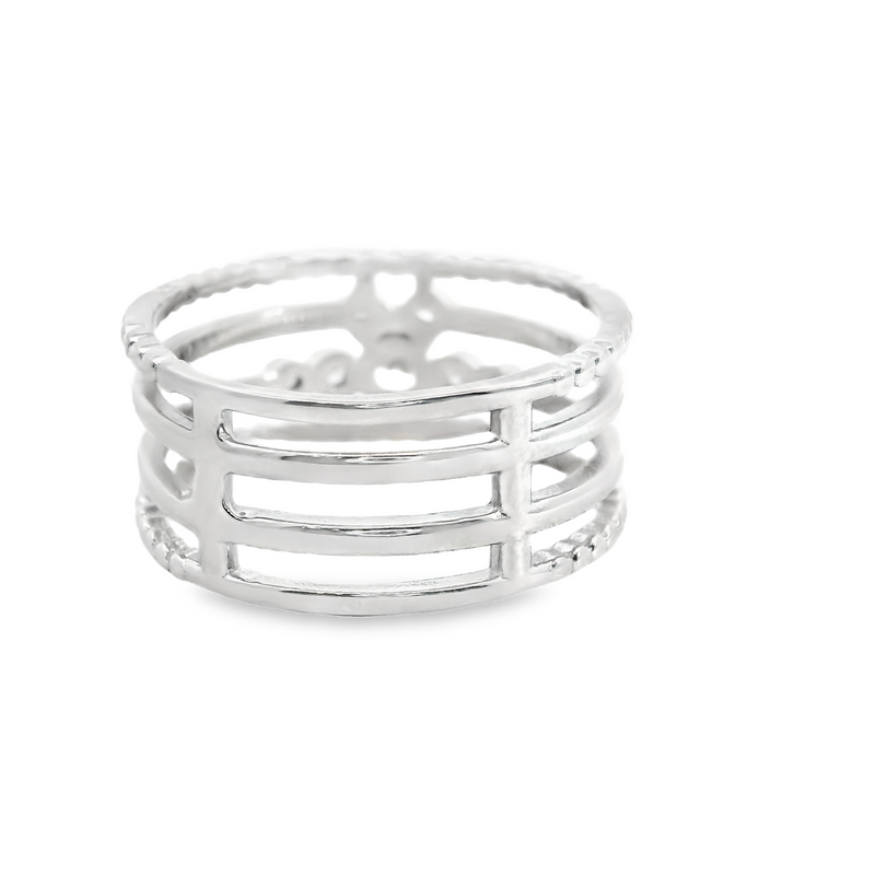 Sterling Silver Wide CZ Ring