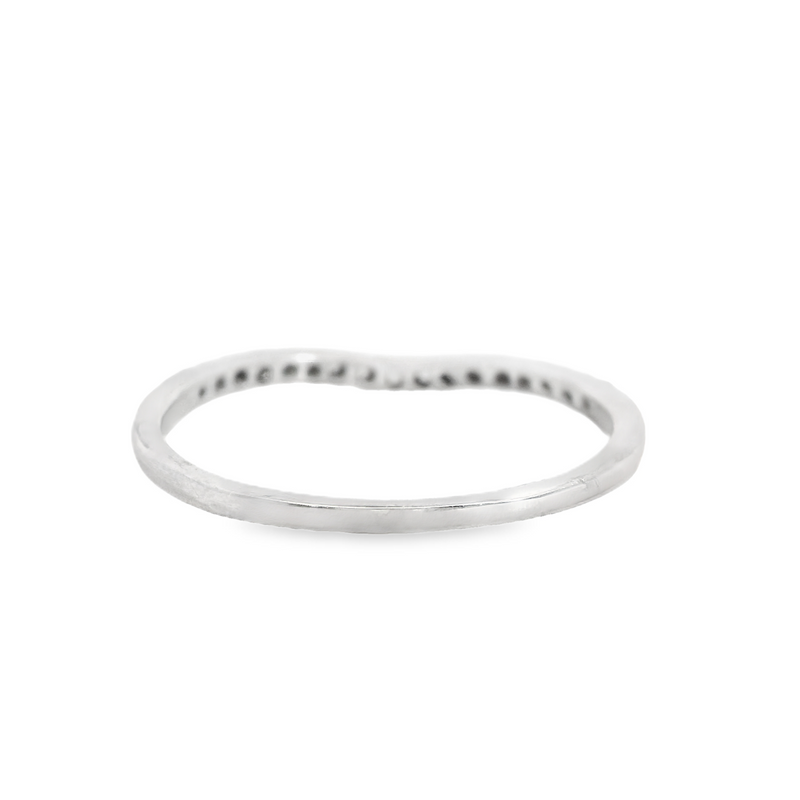 14K WG Curved Diamond Band
