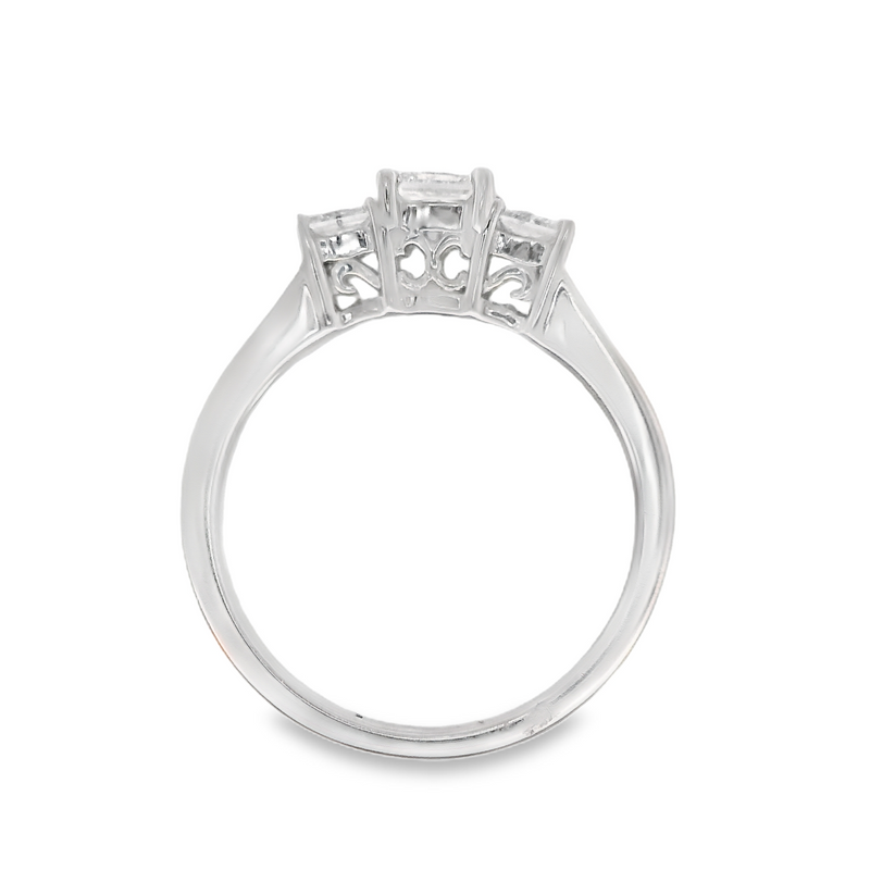 14K WG 3- STONE DIAMOND BAND