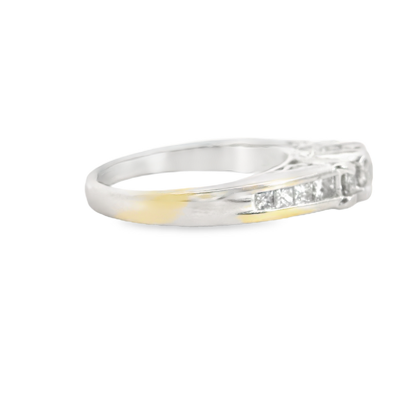14K WG 3 Stone Diamond Ring