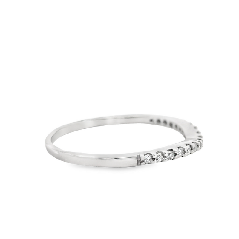 14K WG Curved Diamond Band