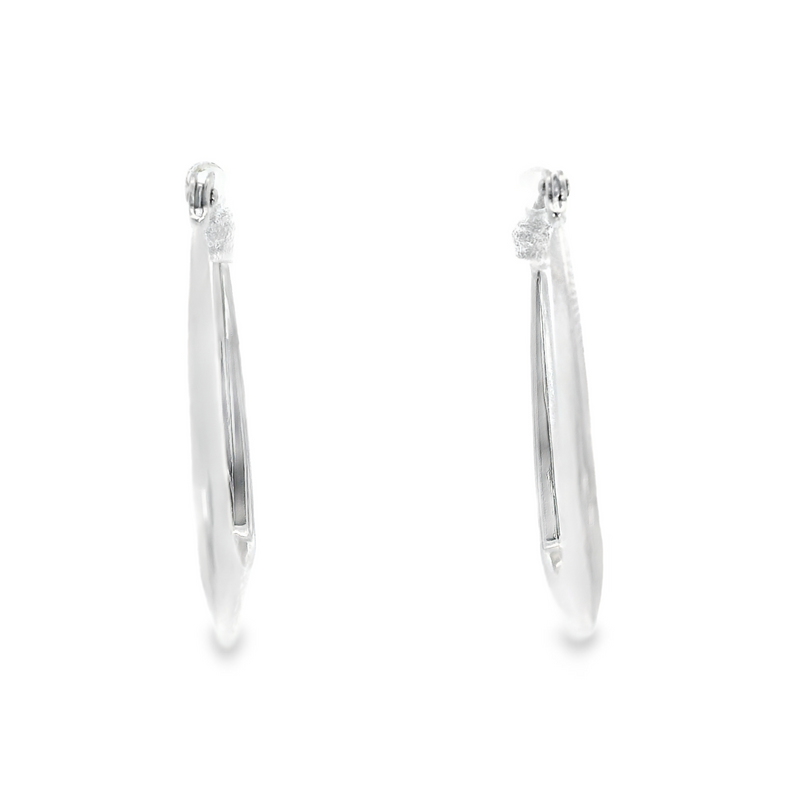 14K WG Geometric Shape Hoop Earring