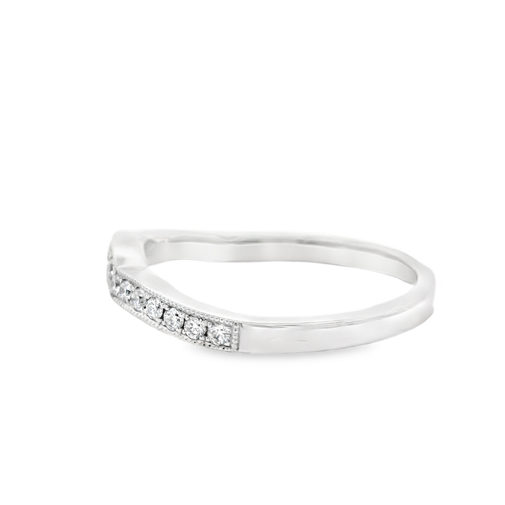 14K WG CURVED DIAMOND BAND