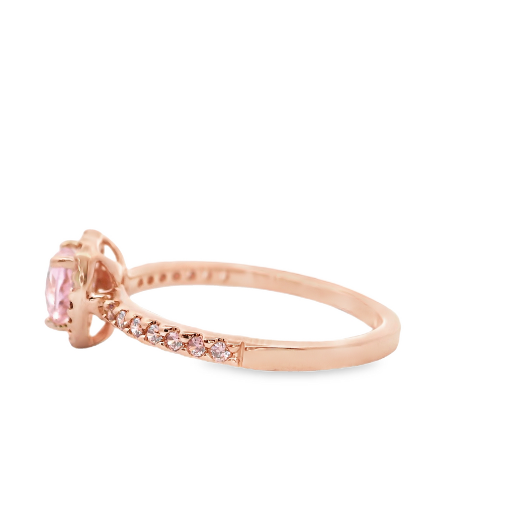 Rose Gold Plated Pandora Heart Shape CZ Ring