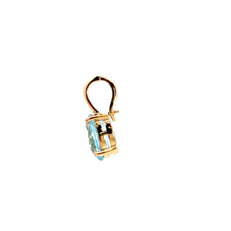 14K YG Blue Topaz Pendant