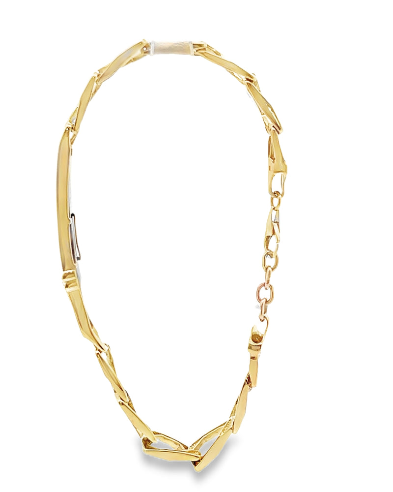 14K YG Black Onyx & Diamond Bracelet
