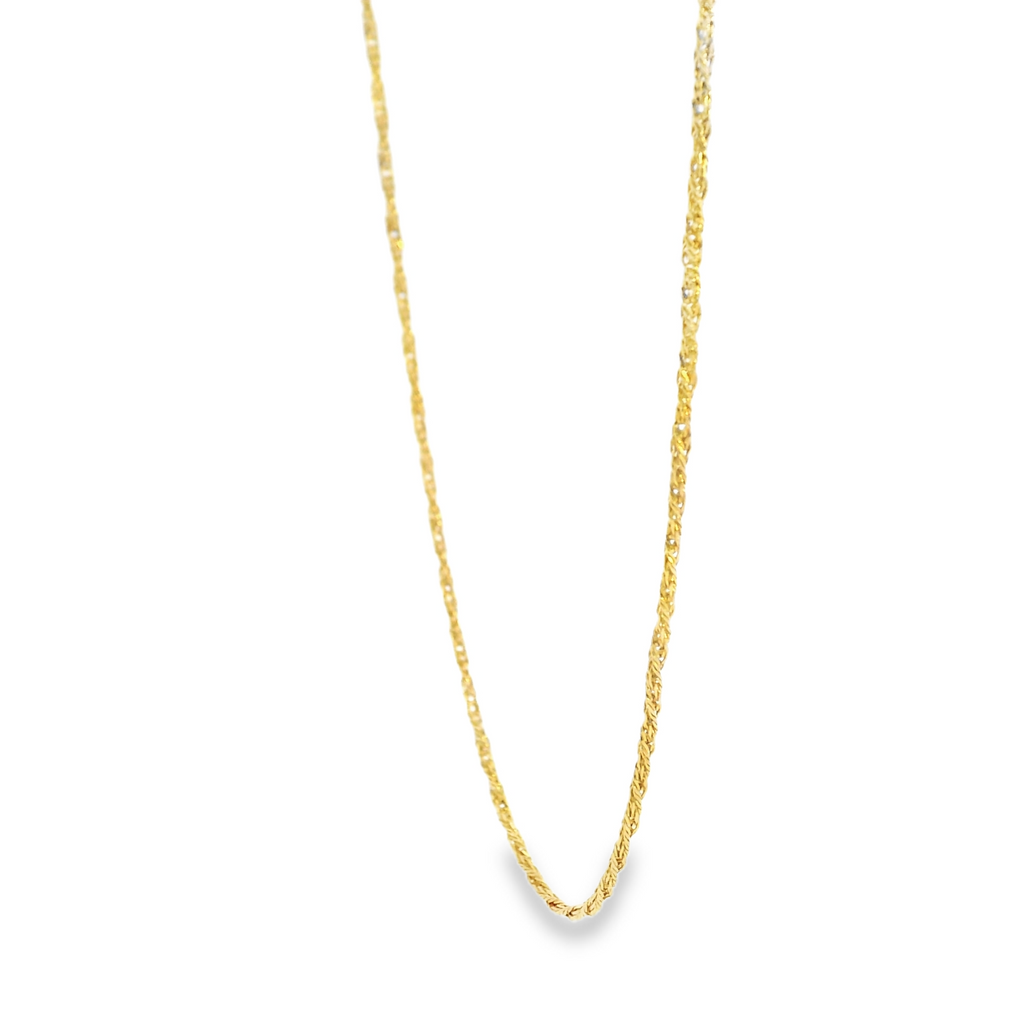 14K YG Fancy Twisted Rope Chain 24"