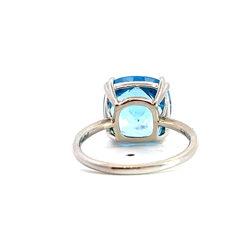 Effy 14K WG Blue Topaz & Diamond Ring