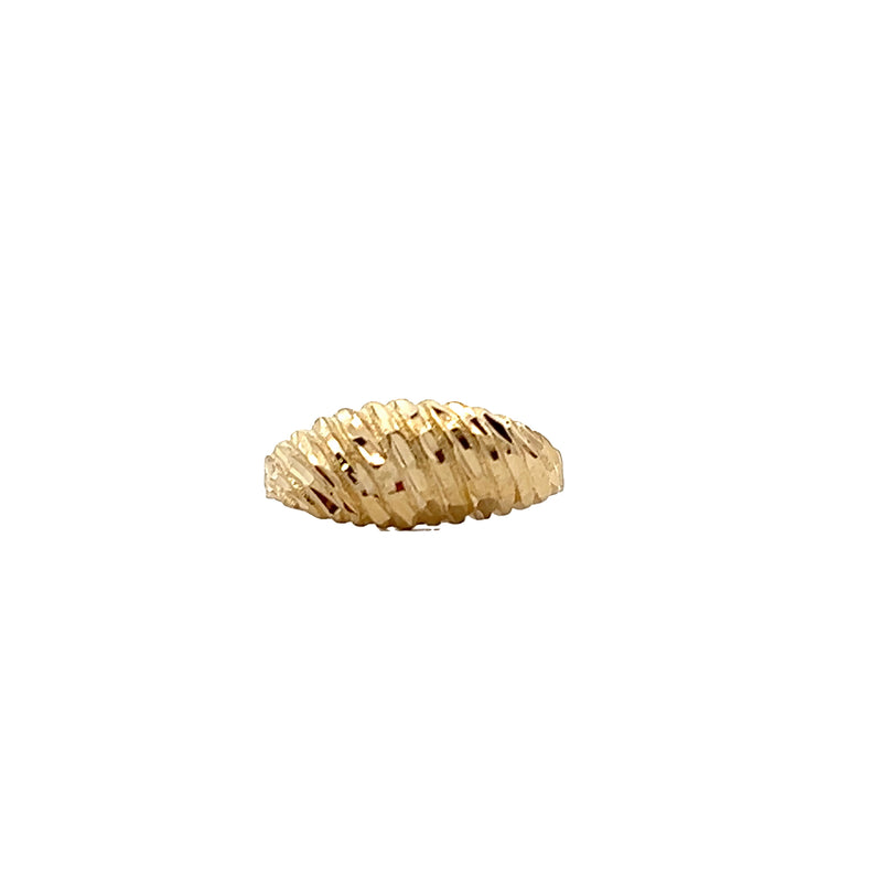 14K YG Diamond Cut Dome Band