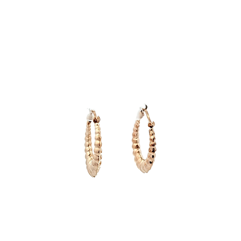 14K YG Shrimp Style Hoop Earrings
