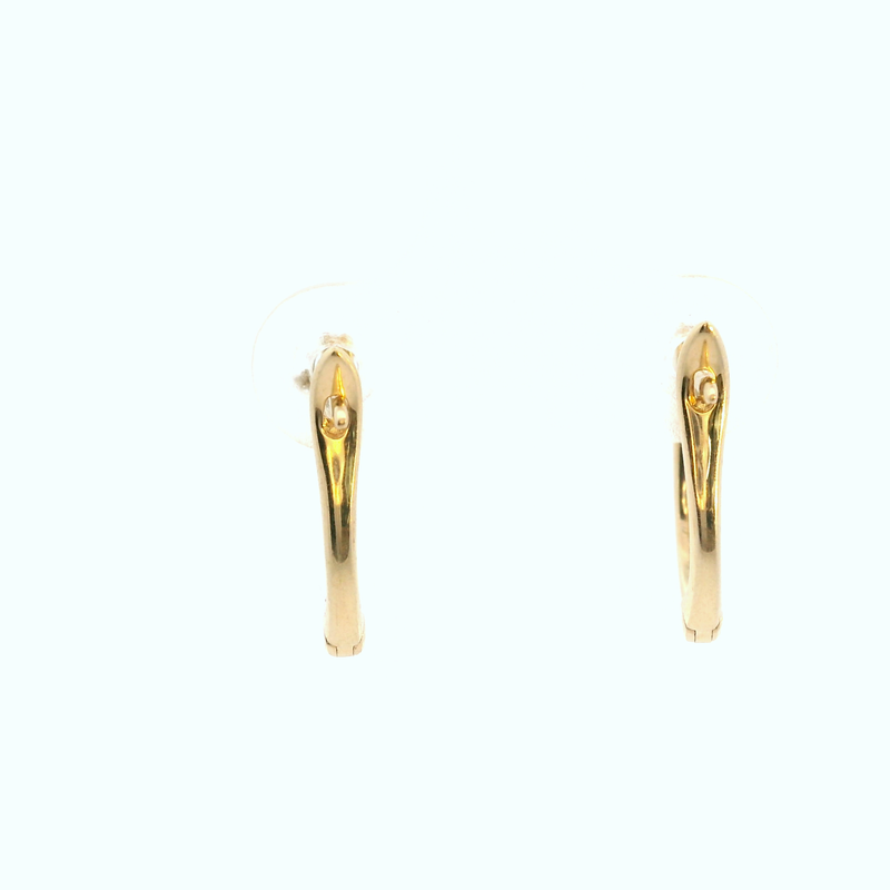 14K YELLOW GOLD DIAMOND HOOP E