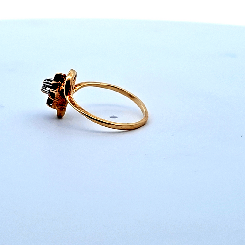 14K YG Sapphire & Diamond Ring