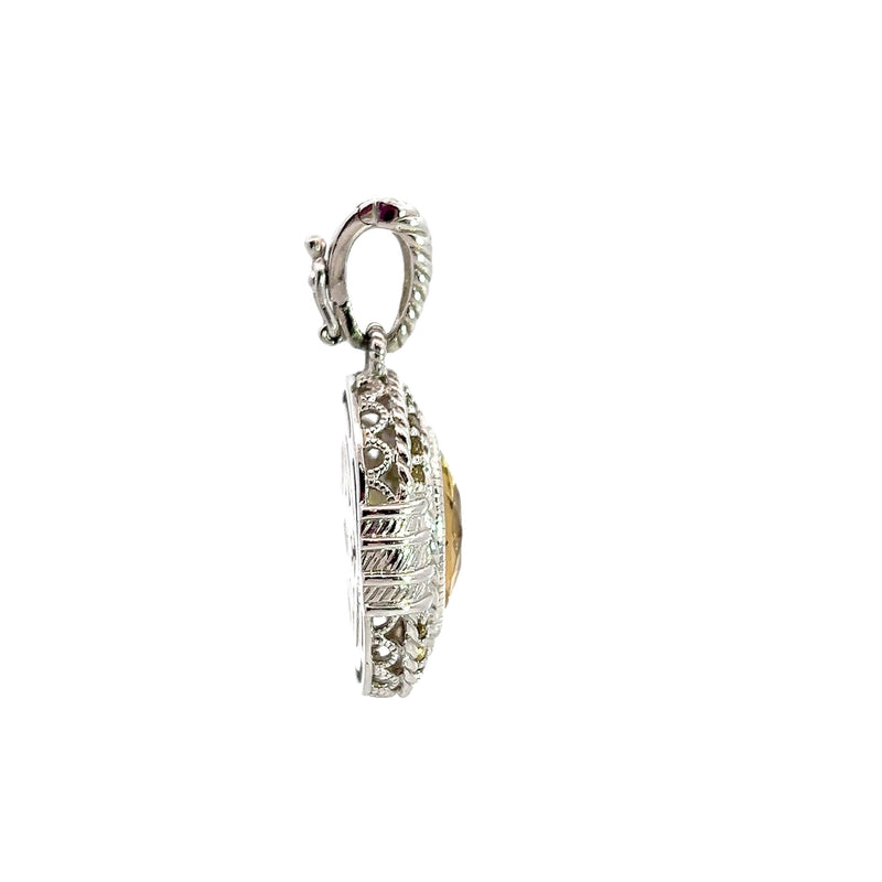 Judith Ripka Sterling Silver Citrine Pendant