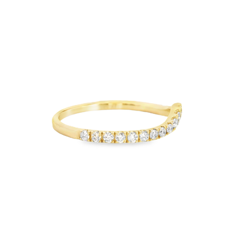14K YG Curved Diamond Band 0.31 CT TW