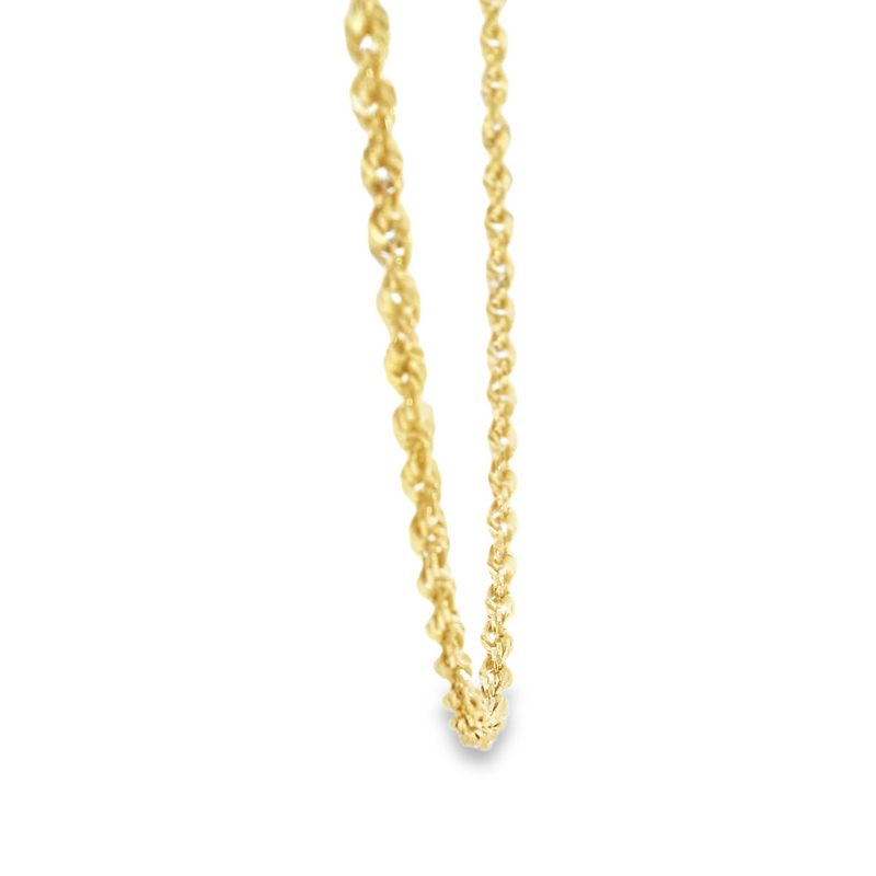 14K YG Diamond Cut Rope Chain