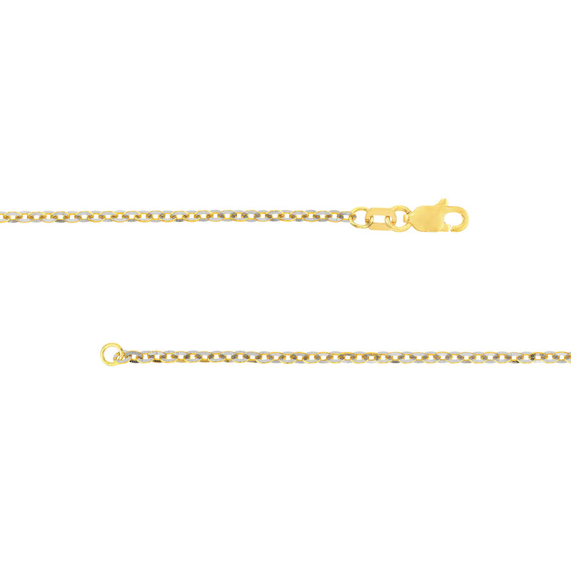 14K Two-Tone Brill Cable Chain 20"