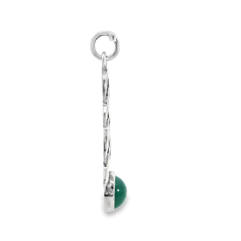 Sterling Sliver Celtic Pendant with Green Agate