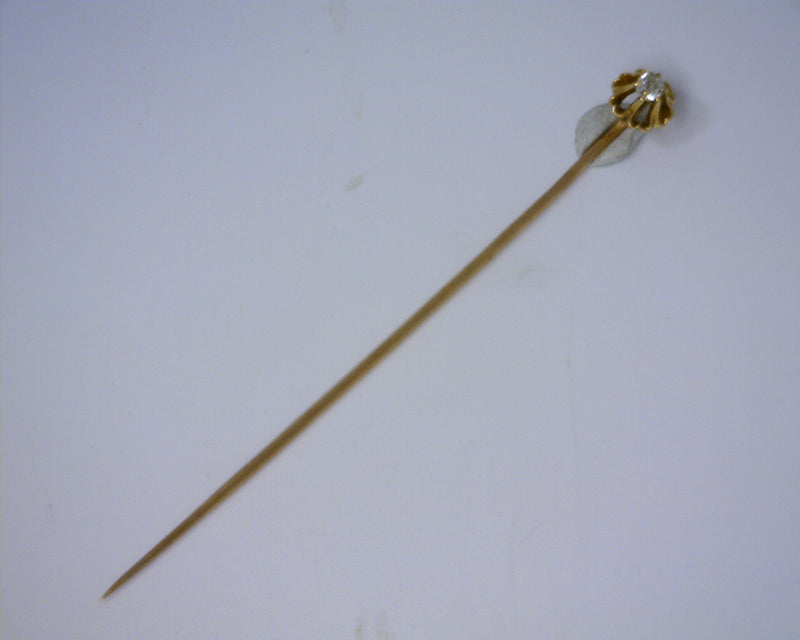 14K YELLOW GOLD HAT PIN DIA=0.