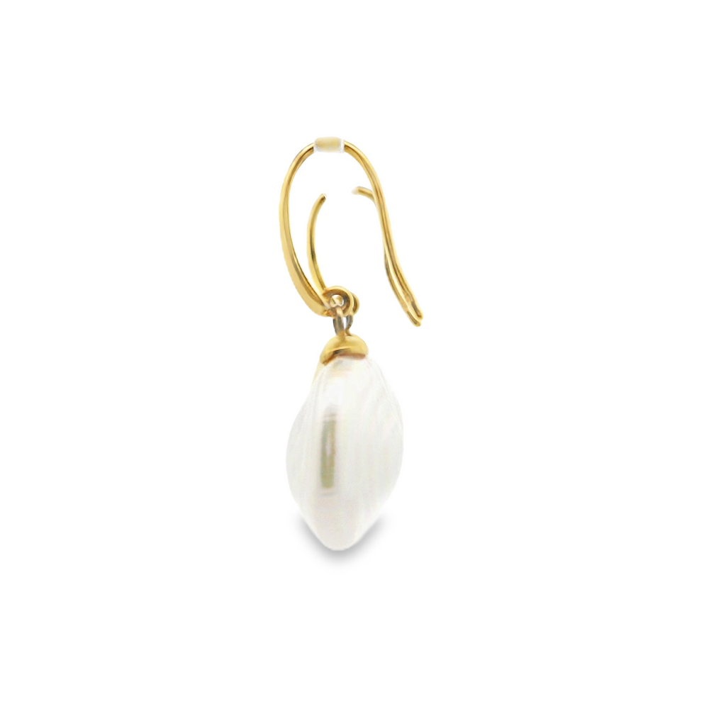 Gold Plated Mabe Pearl Earrings