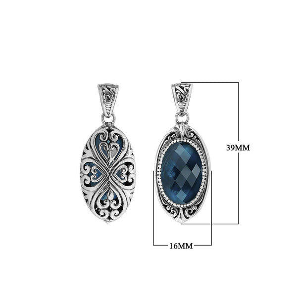 Sterling Silver Pendant With London Blue Topaz