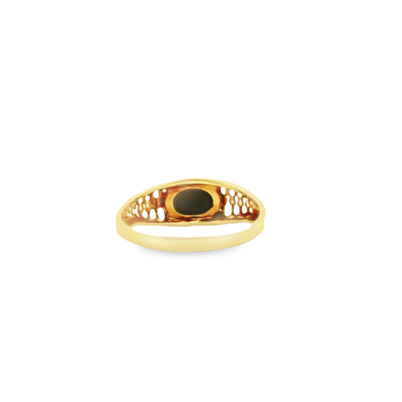 14K YG Black Onyx Ring Size 6.