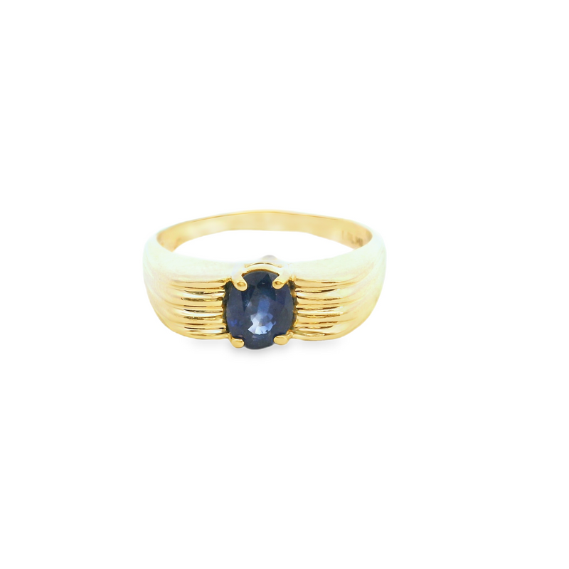 18K YG Sapphire & Diamond Band