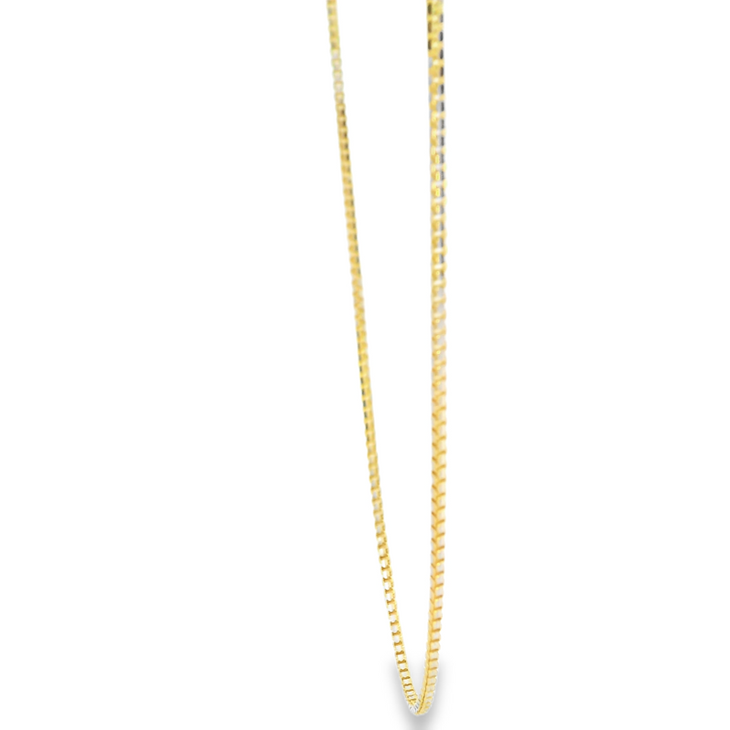 10K Two Tone Diamond Cut Box Chain 22"